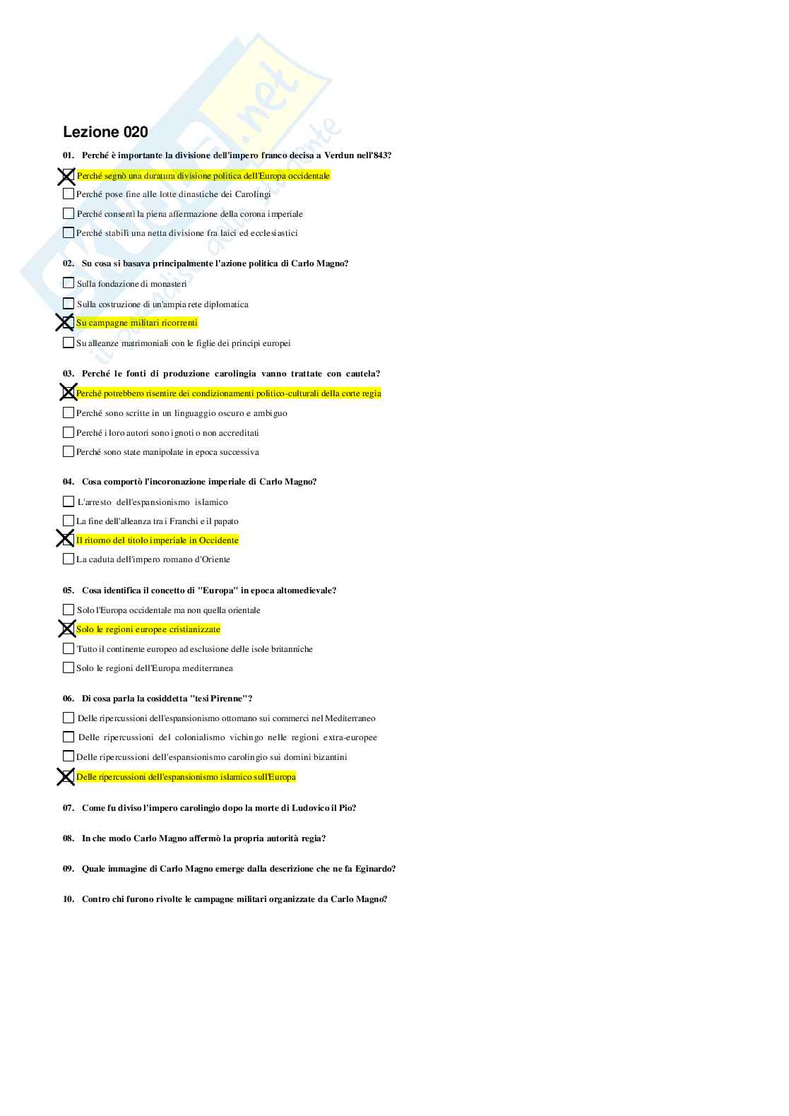 Risposte domande chiuse Storia medievale aggiornate 2026 Pag. 26