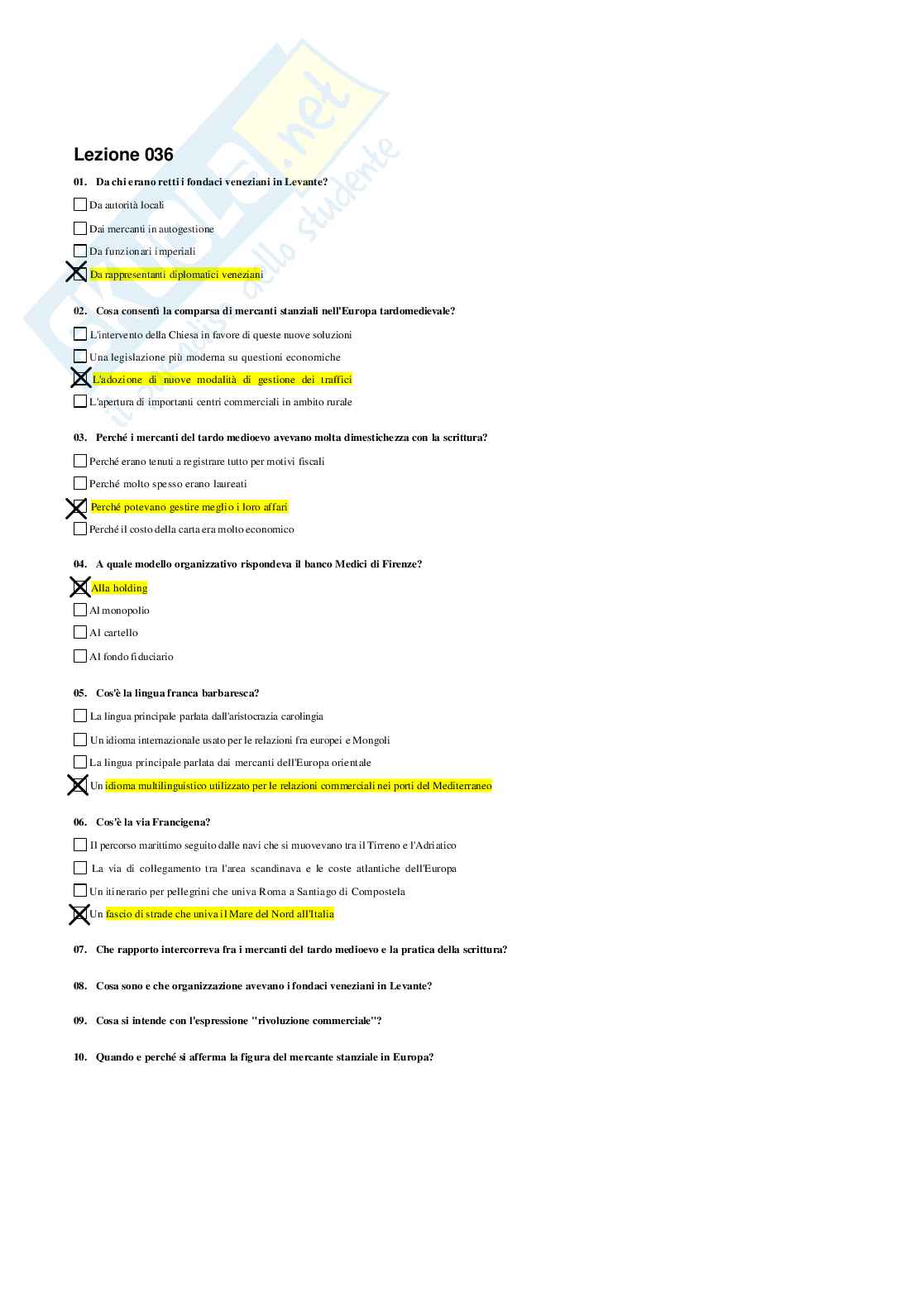 Risposte domande chiuse Storia medievale aggiornate 2026 Pag. 46