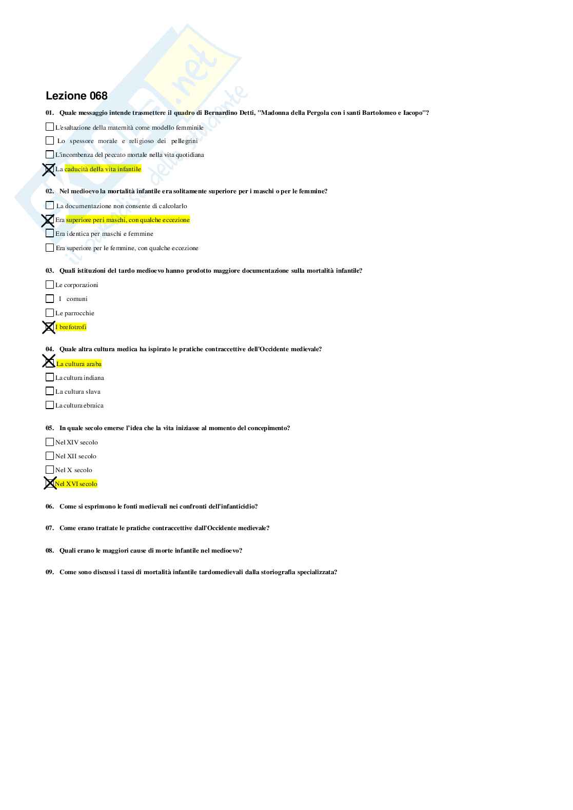 Risposte domande chiuse Storia medievale aggiornate 2026 Pag. 81