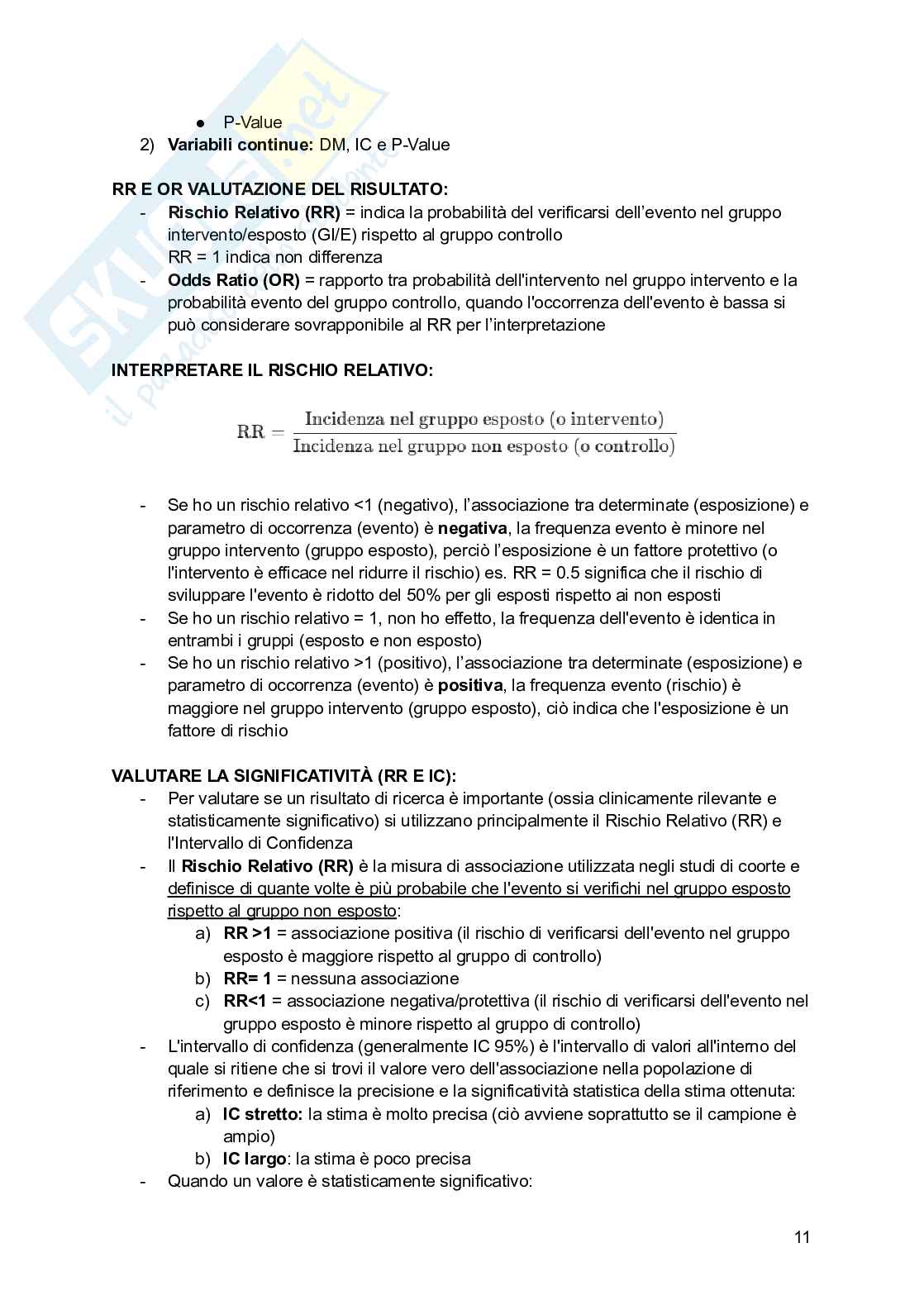 Metodologia dell’Infermieristica e EBN  Pag. 11