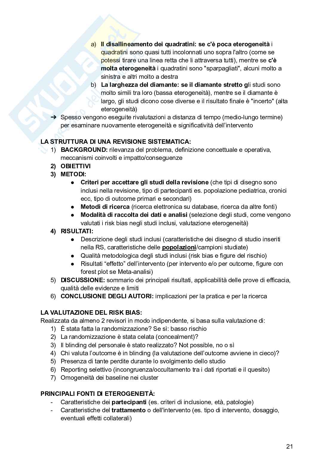 Metodologia dell’Infermieristica e EBN  Pag. 21