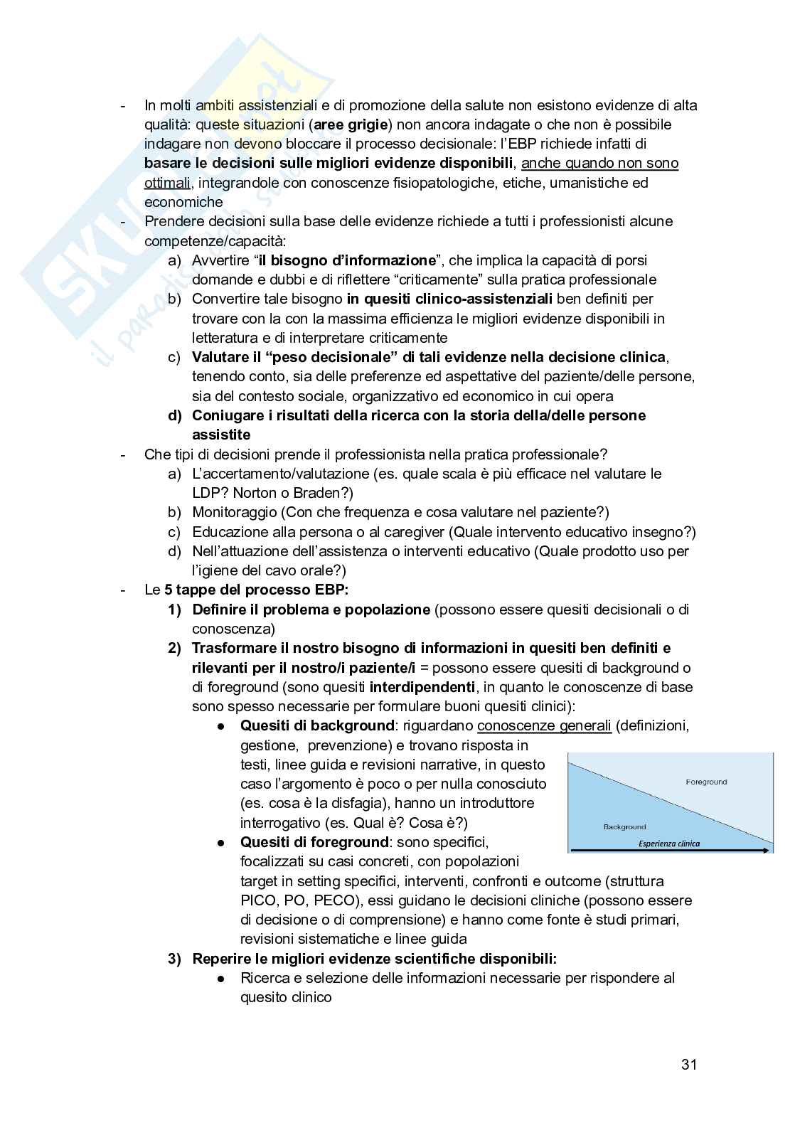Metodologia dell’Infermieristica e EBN  Pag. 31