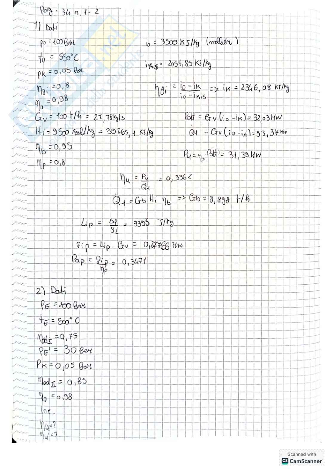 Raccolta completa esercizi Sistemi energetici e macchine a fluido I - Prima parte Pag. 71