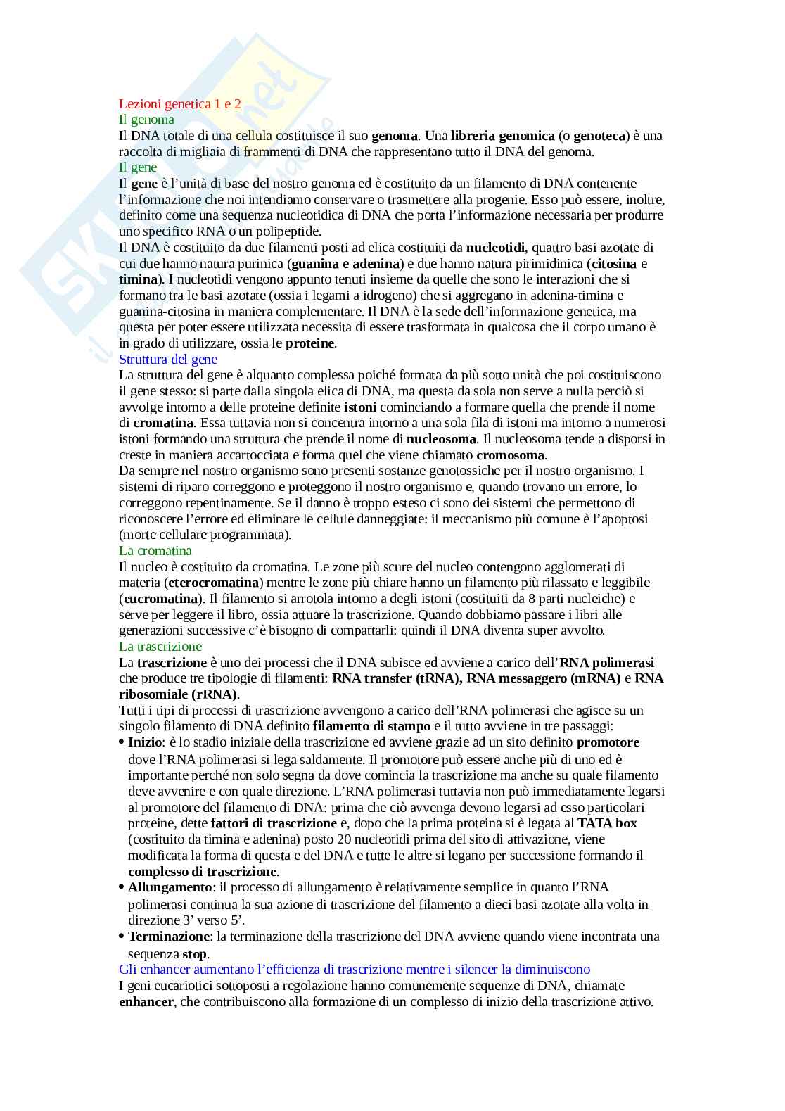 Appunti di genetica Pag. 1