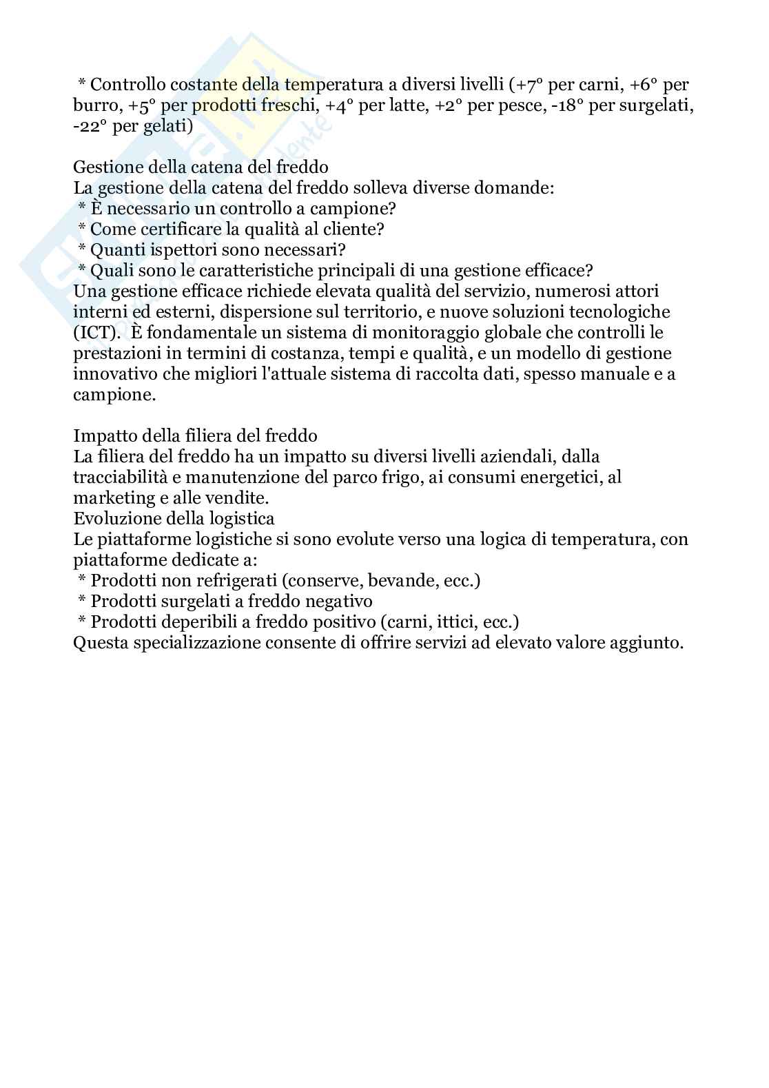 Logistica dei prodotti alimentari deperibili Pag. 2