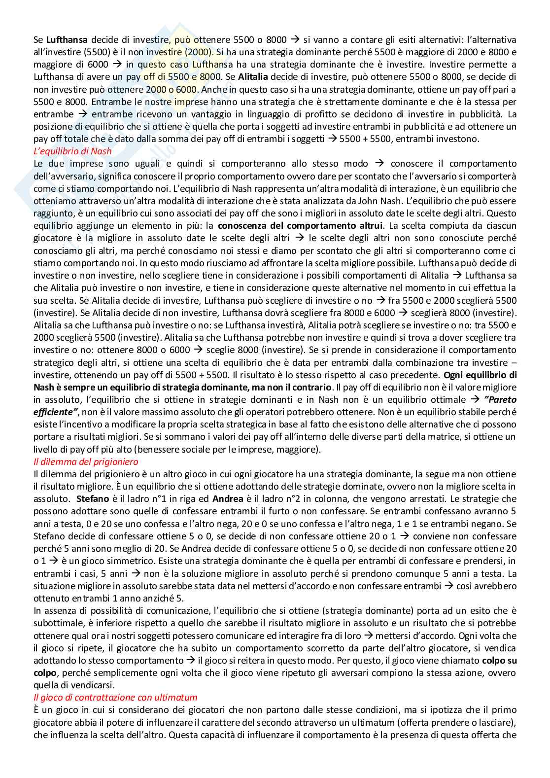 Riassunto esame istituzioni di economia, prof. Argentesi, libro consigliato Principi di economia, Bernanke Pag. 26