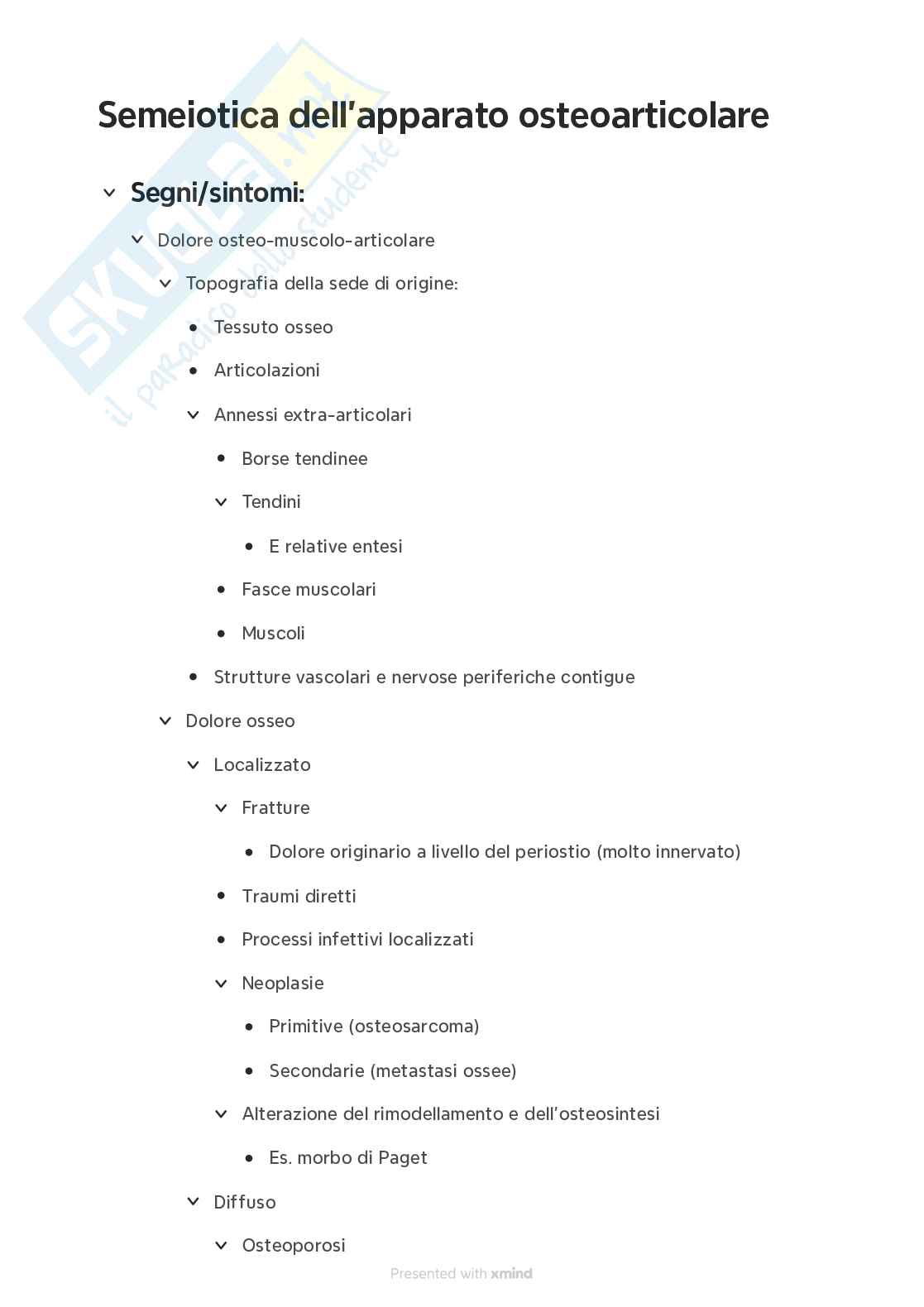 Semeiotica dell'apparato osteo-muscolo-articolare Pag. 1