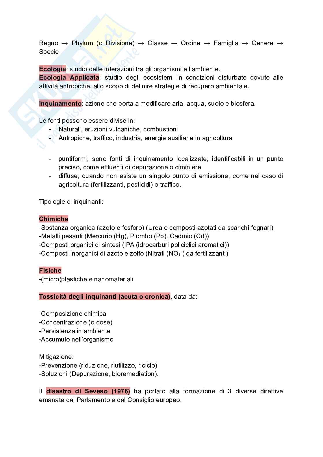 Appunti per l'esame di Metodologie di ecologia applicata Pag. 2