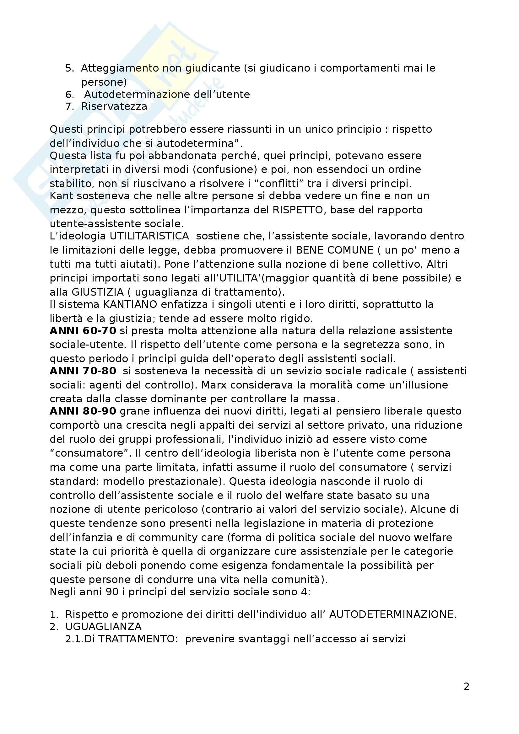 Principi E Fondamenti Del Servizio Sociale