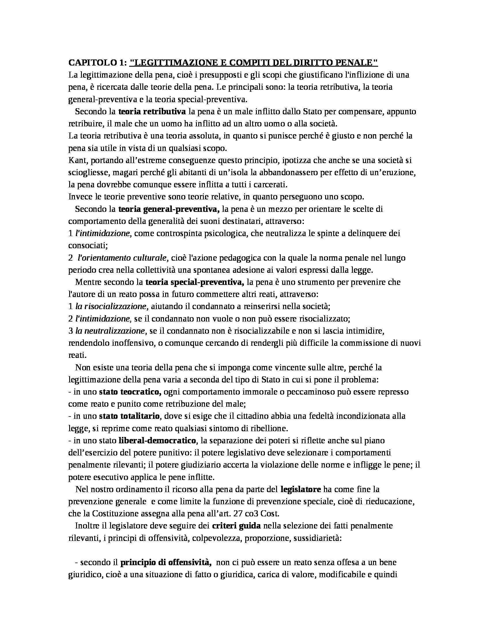 Riassunto esame Diritto Penale, prof. D'Ascola, libro consigliato Manuale di Diritto Penale, Marinucci, Dolcini Pag. 1