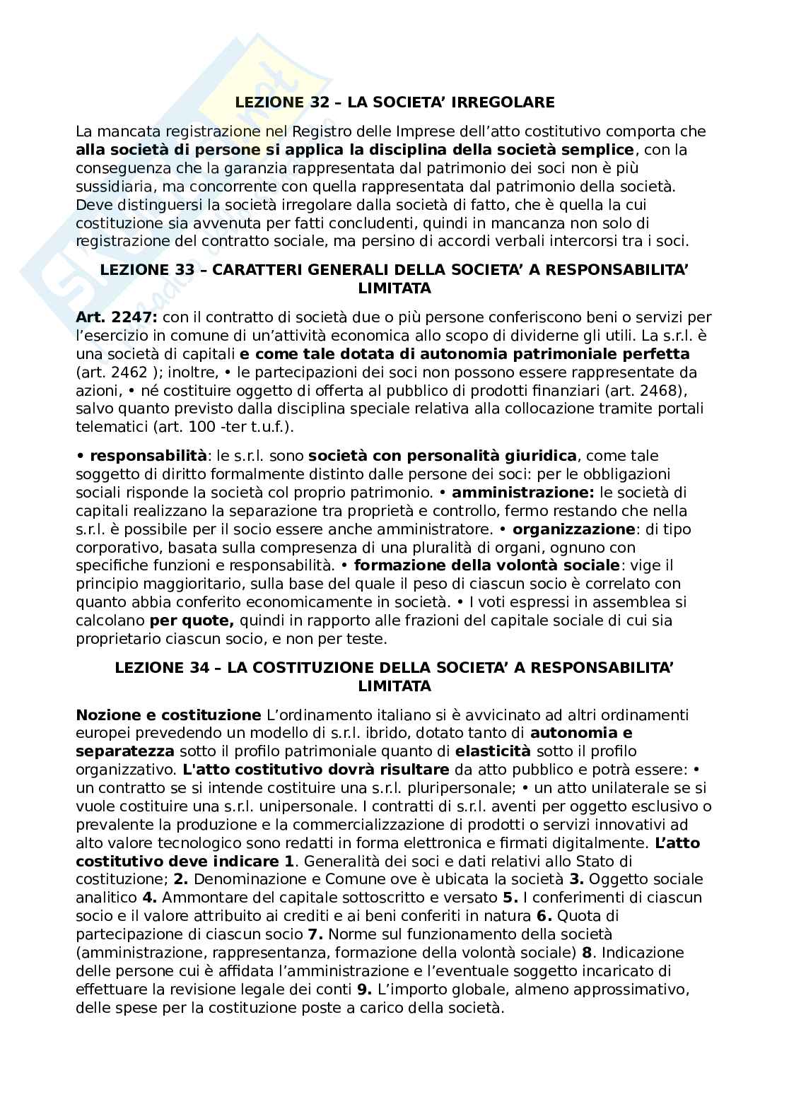 Riassunto esame Diritto commerciale, Prof. Corcioni Nicola, libro consigliato Diritto dell'impresa e dell'economia, Vella, Bosi Pag. 31
