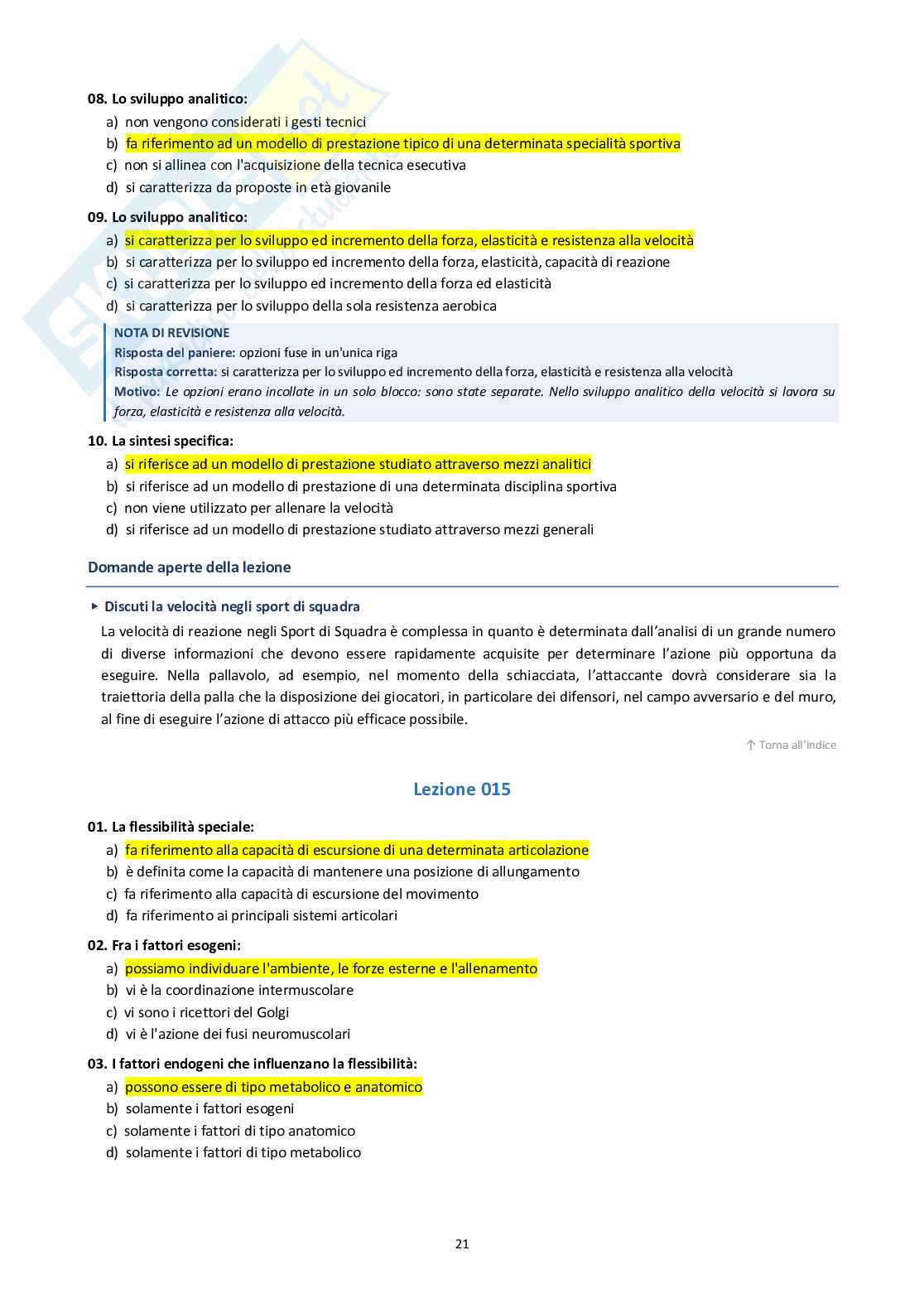 Didattica degli sport di squadra  Pag. 21