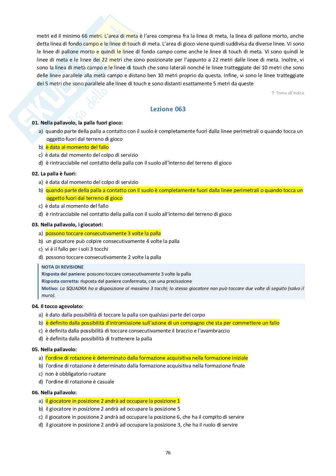 Didattica degli sport di squadra  Pag. 76