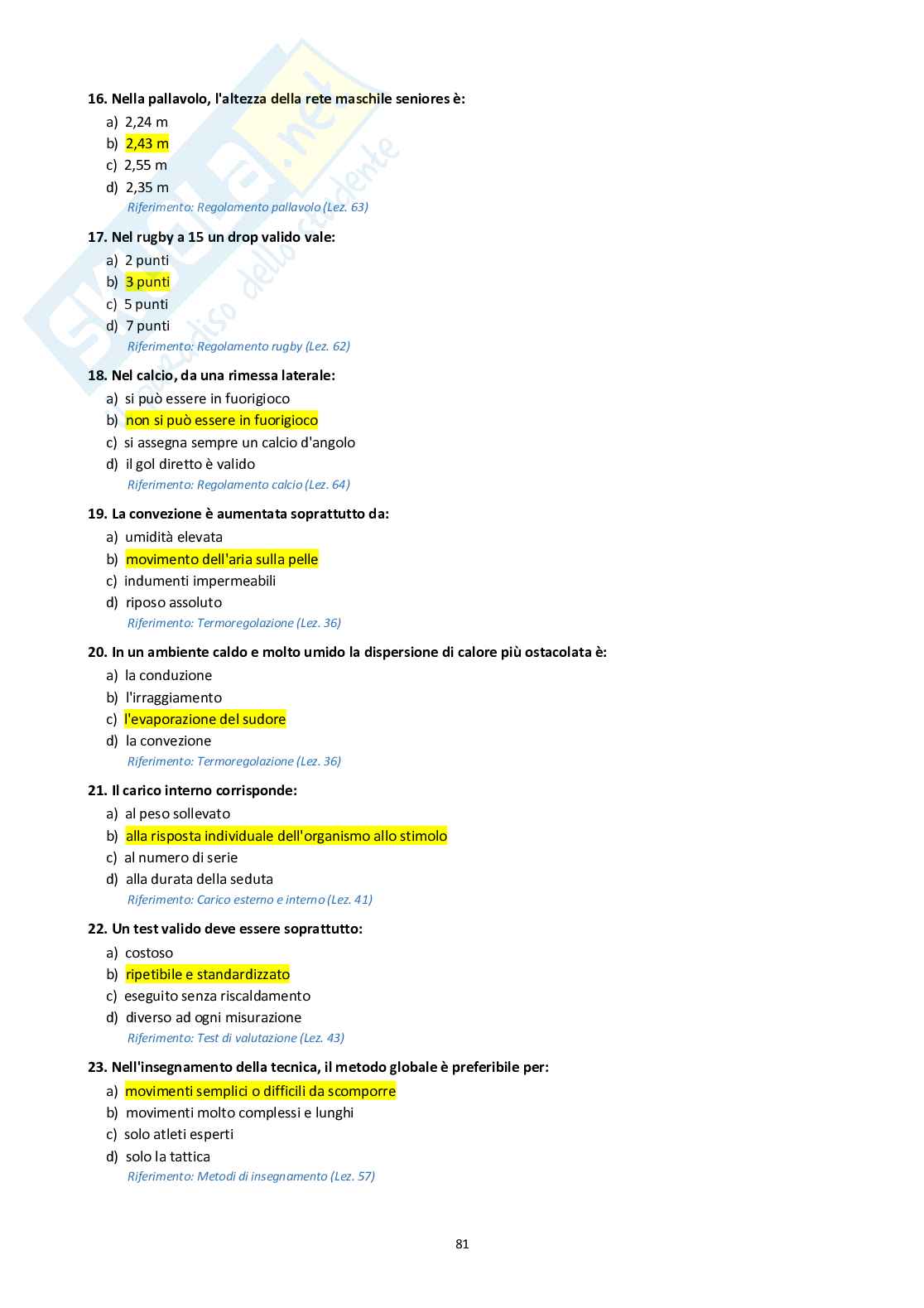 Didattica degli sport di squadra  Pag. 81