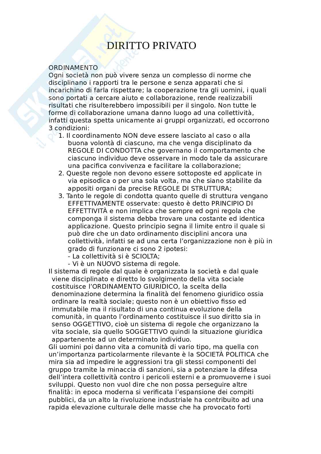 Diritto privato  Pag. 1