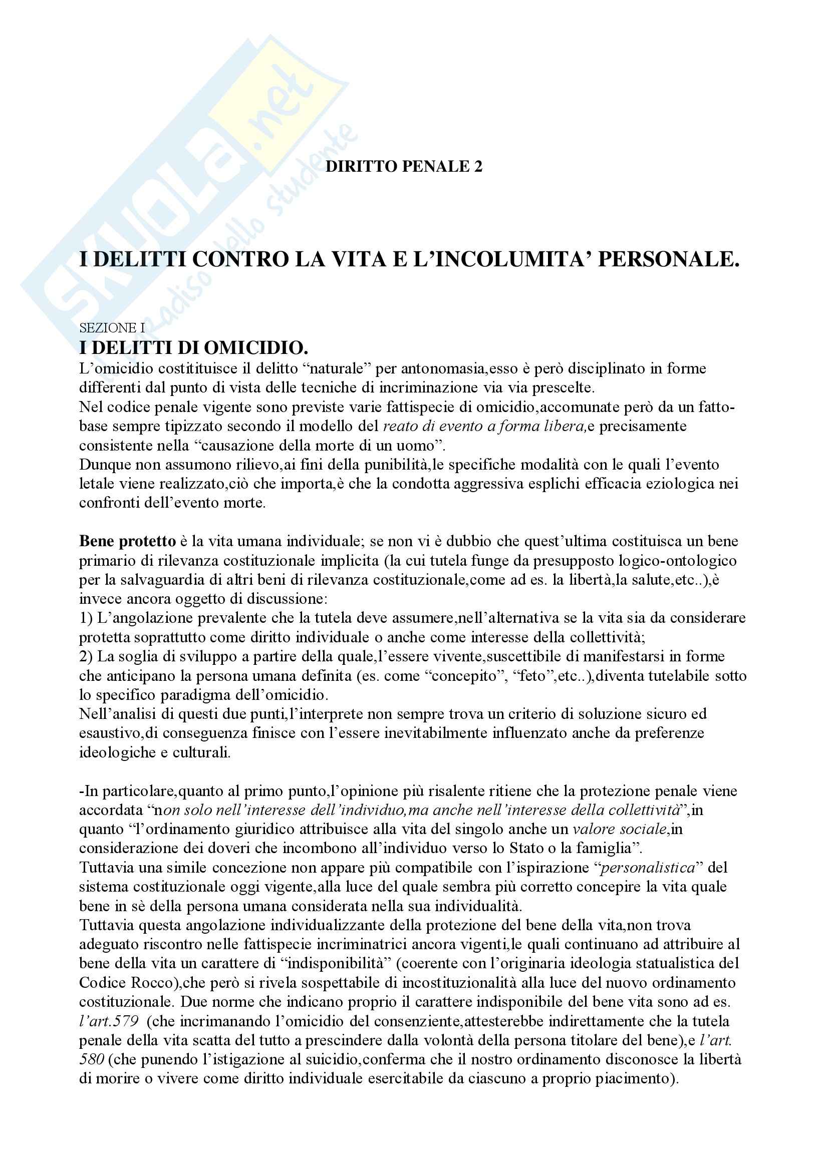Diritto penale II Pag. 1