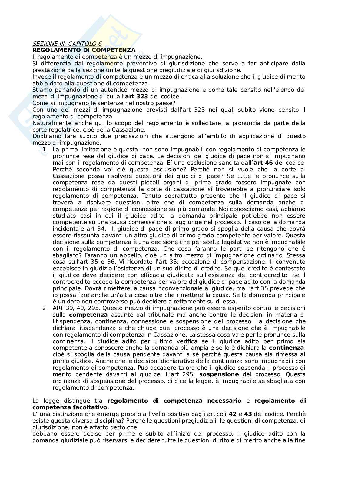 Regolamento di competenza e giurisdizione Pag. 1