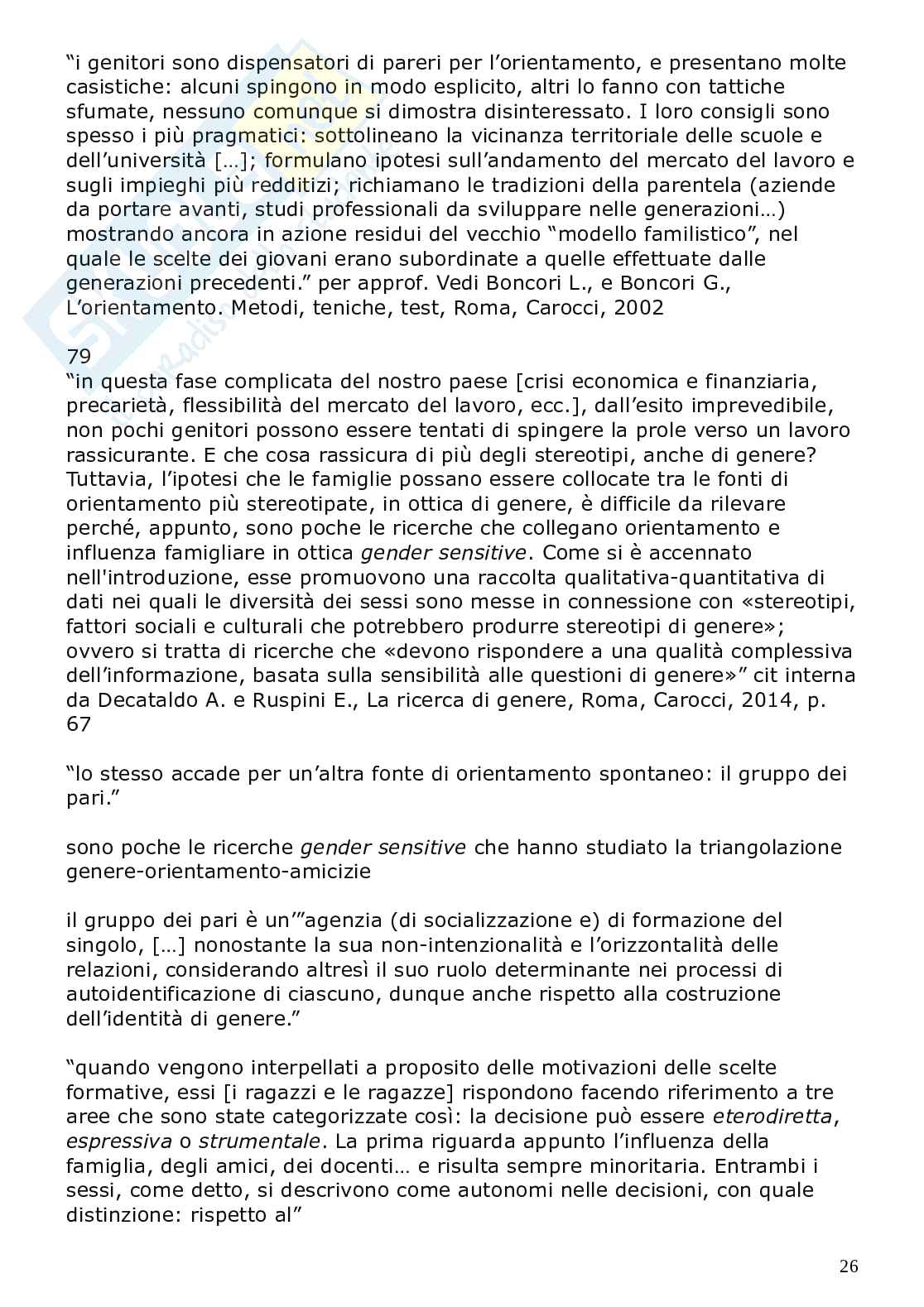 Riassunto esame Pedagogia di Genere, prof. Biemmi, libro consigliato Gabbie di genere, Biemmi Pag. 26