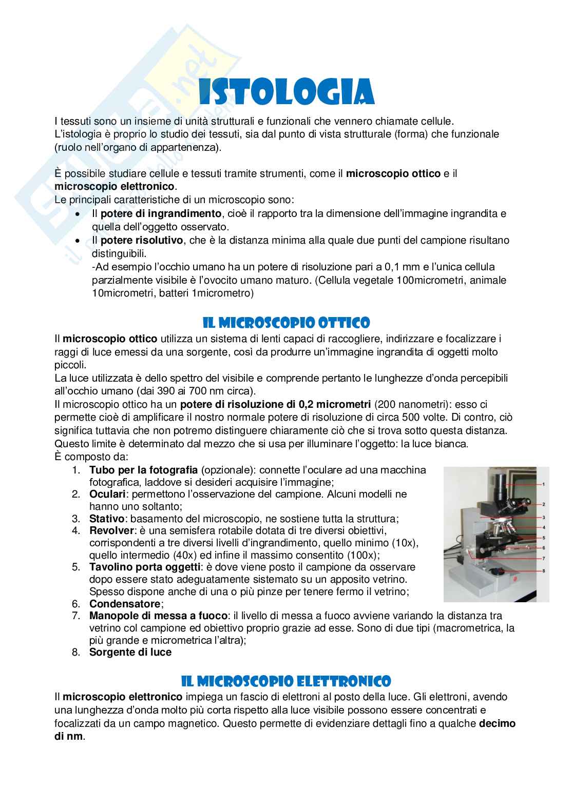 Riassunto esame Microbiologia generale e applicata, Prof. Baroni Tiziano, libro consigliato Istologia ed Embriologia umana , Tiziano Baroni  Pag. 1