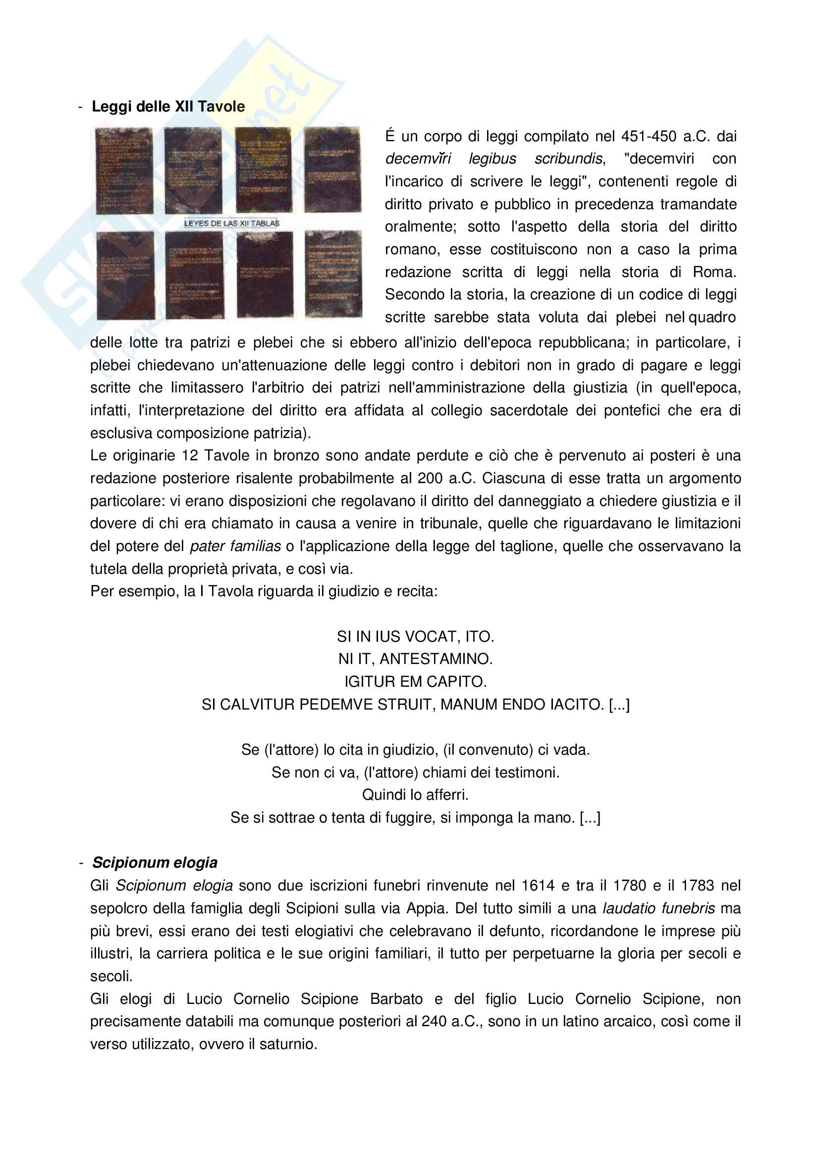 Letteratura latina, l'età delle origini Pag. 6