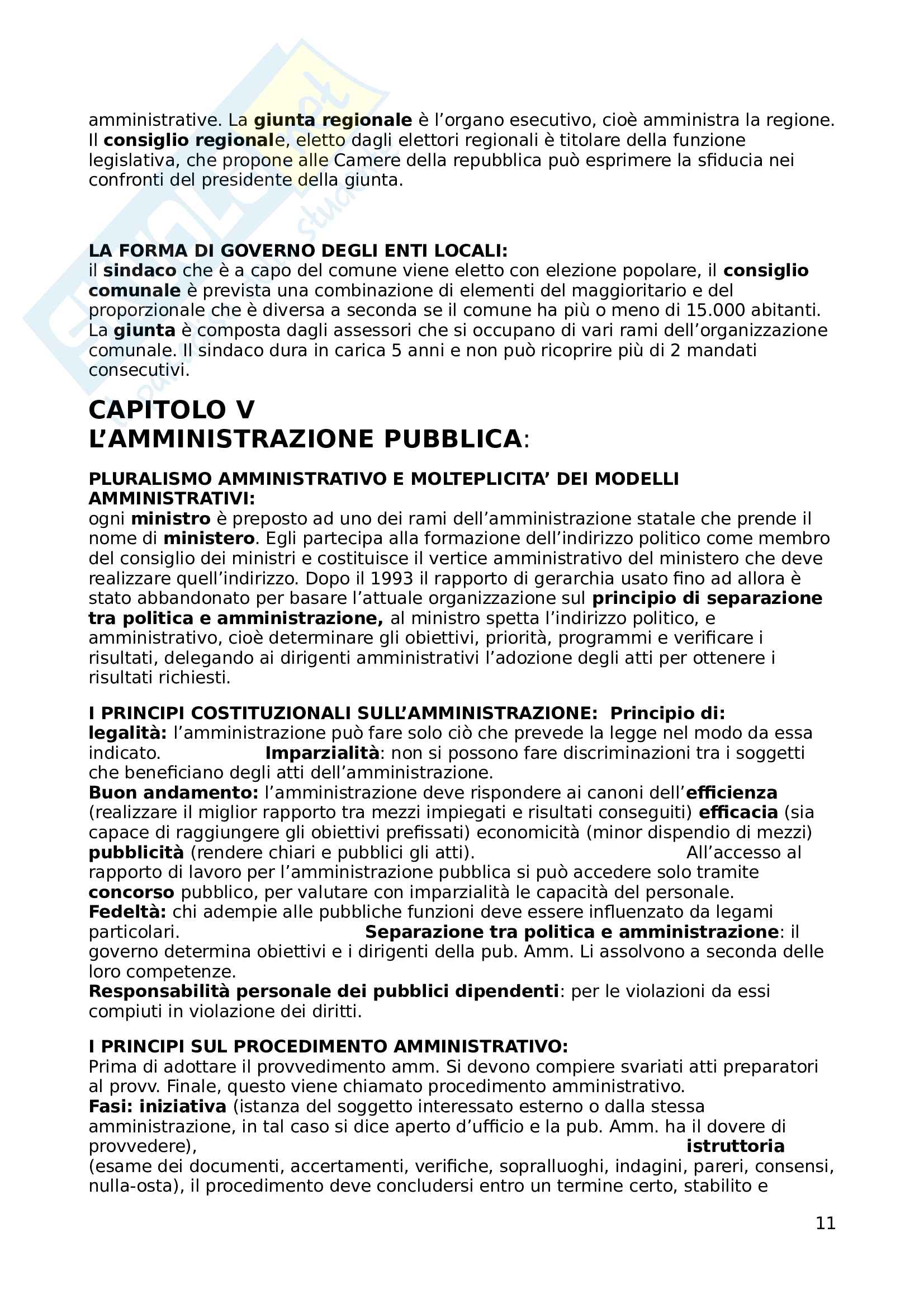 Riassunto Esame Istituzioni di diritto pubblico, prof. Fares, libro consigliato Lineamenti di diritto pubblico per assistenti sociali , Bin, Donati e Pitruzzella Pag. 11