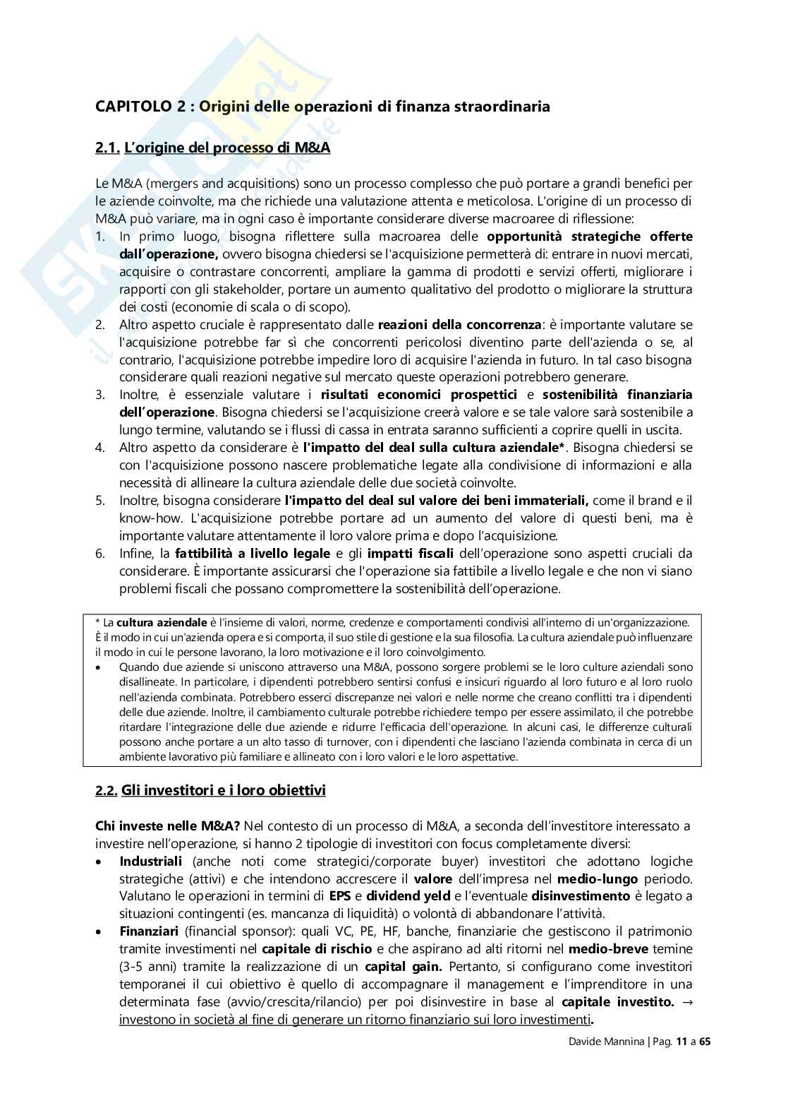 Appunti Finanza delle operazioni straordinarie Pag. 11