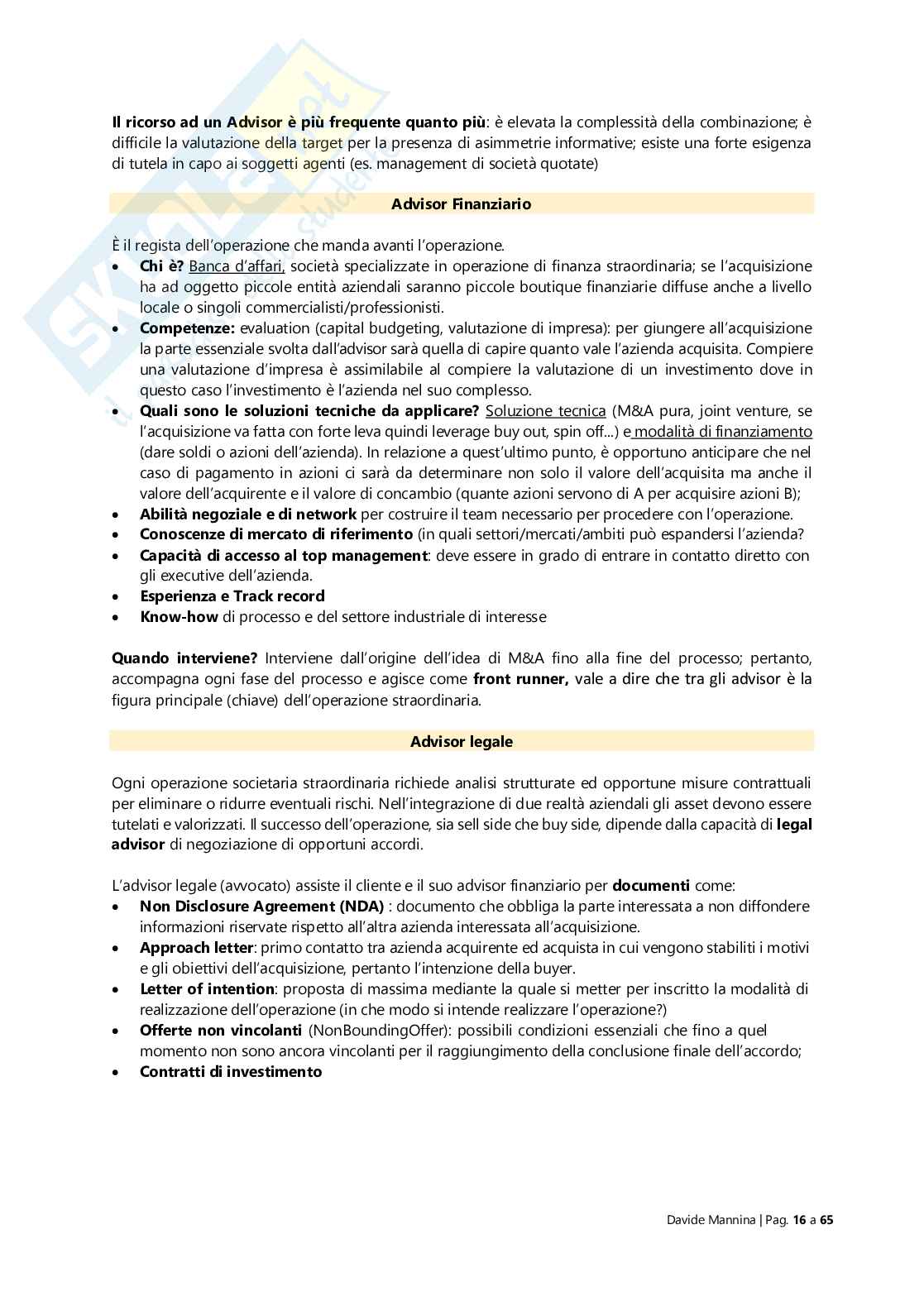 Appunti Finanza delle operazioni straordinarie Pag. 16