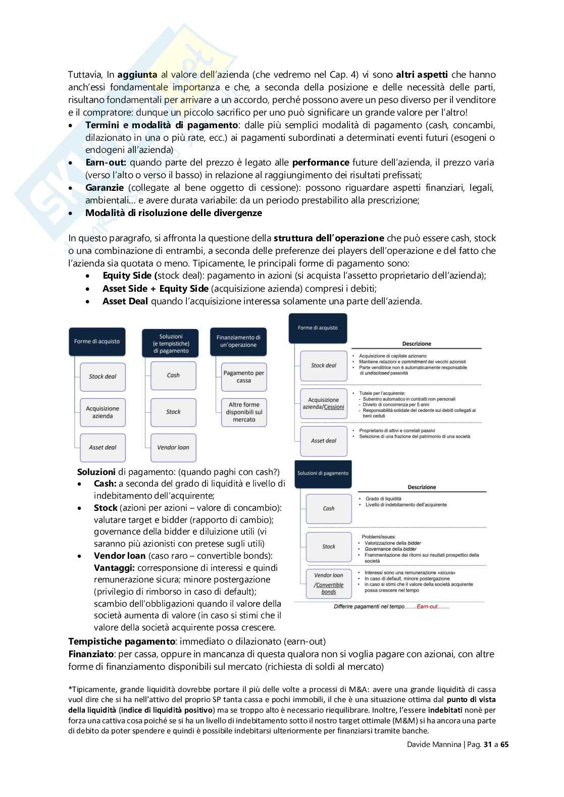 Appunti Finanza delle operazioni straordinarie Pag. 31