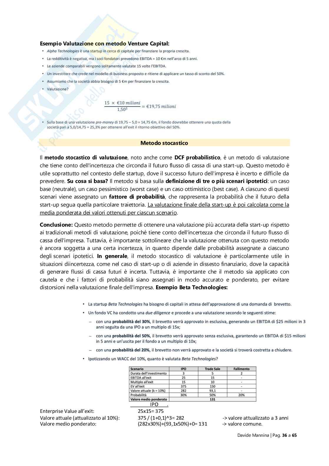 Appunti Finanza delle operazioni straordinarie Pag. 36