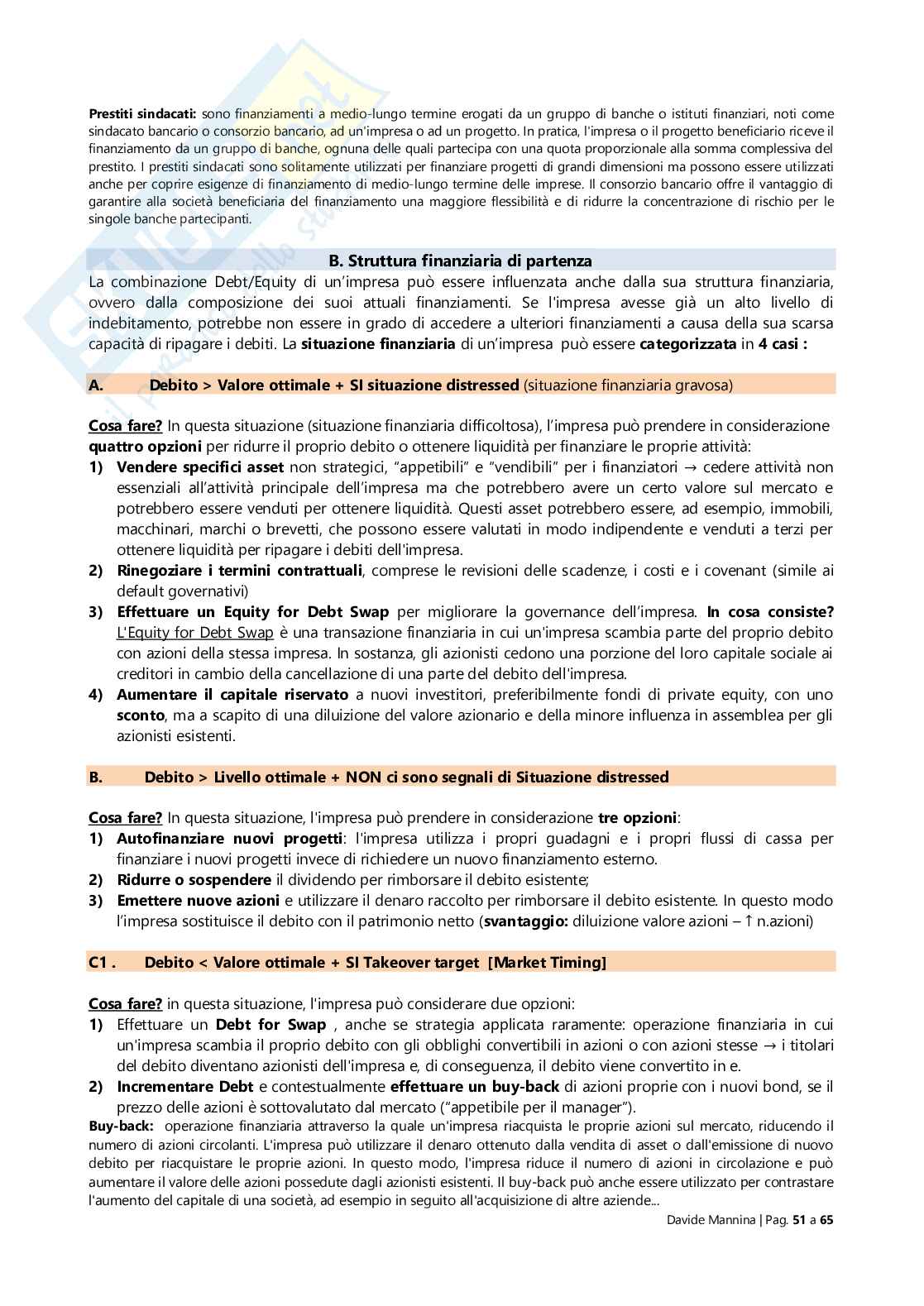 Appunti Finanza delle operazioni straordinarie Pag. 51