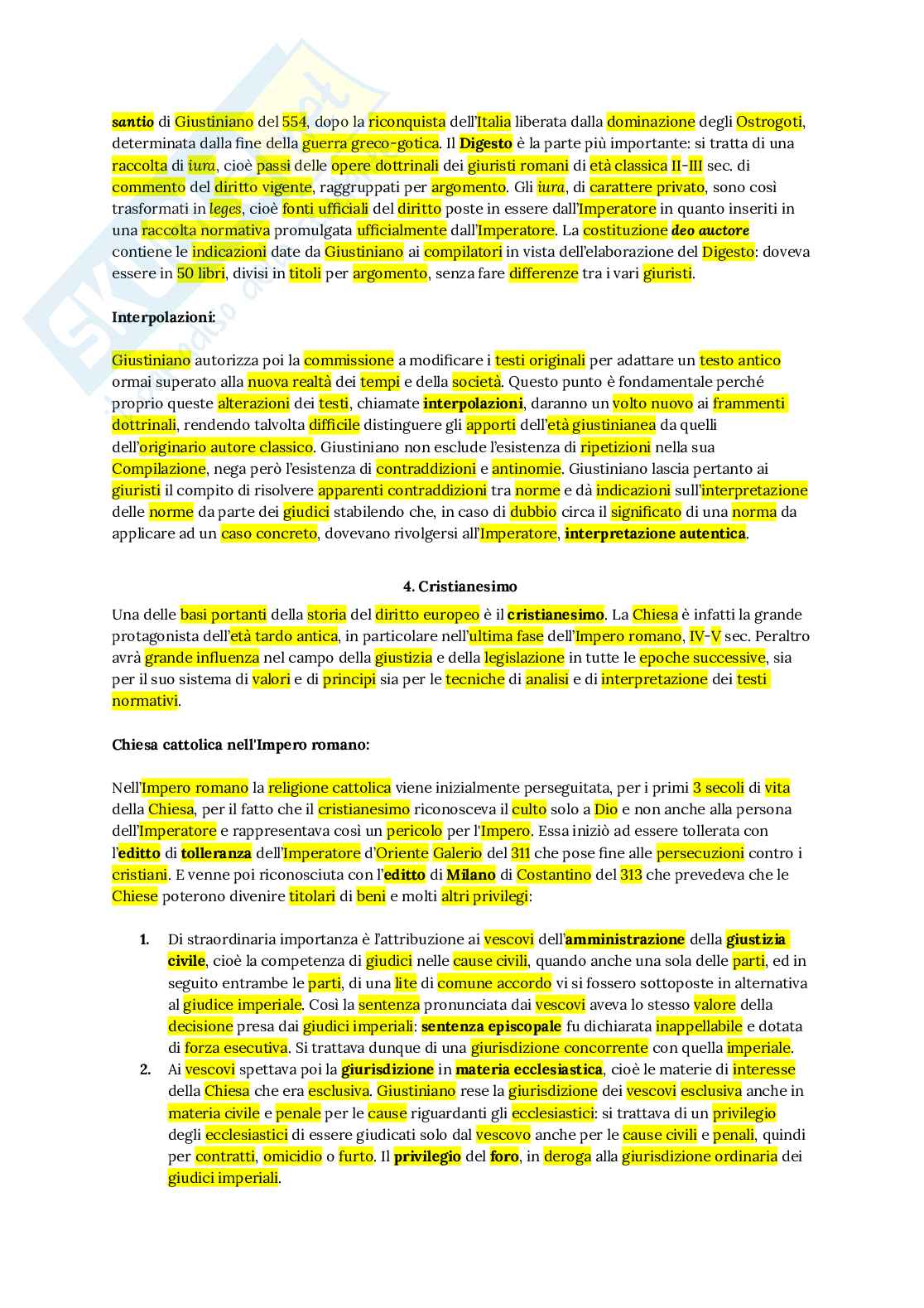 Riassunto esame Storia del diritto medievale, Prof. Parini Sara Veronica, libro consigliato Storia del diritto in Europa, Padoa Schioppa Pag. 2