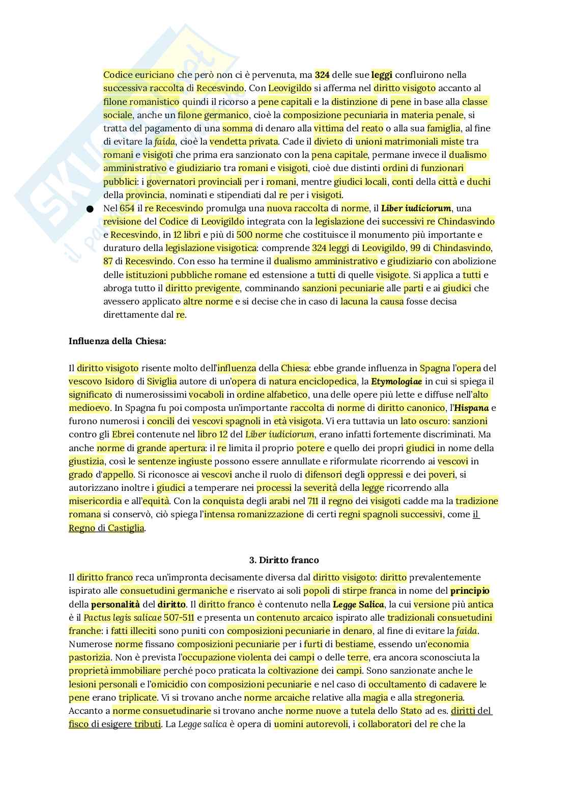Riassunto esame Storia del diritto medievale, Prof. Parini Sara Veronica, libro consigliato Storia del diritto in Europa, Padoa Schioppa Pag. 6