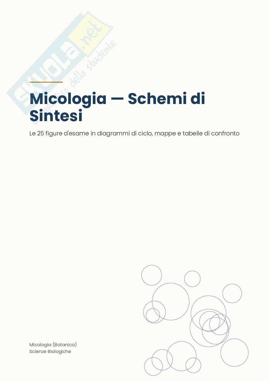 Micologia – Schemi e cicli biologici delle 25 figure d'esame   Pag. 1