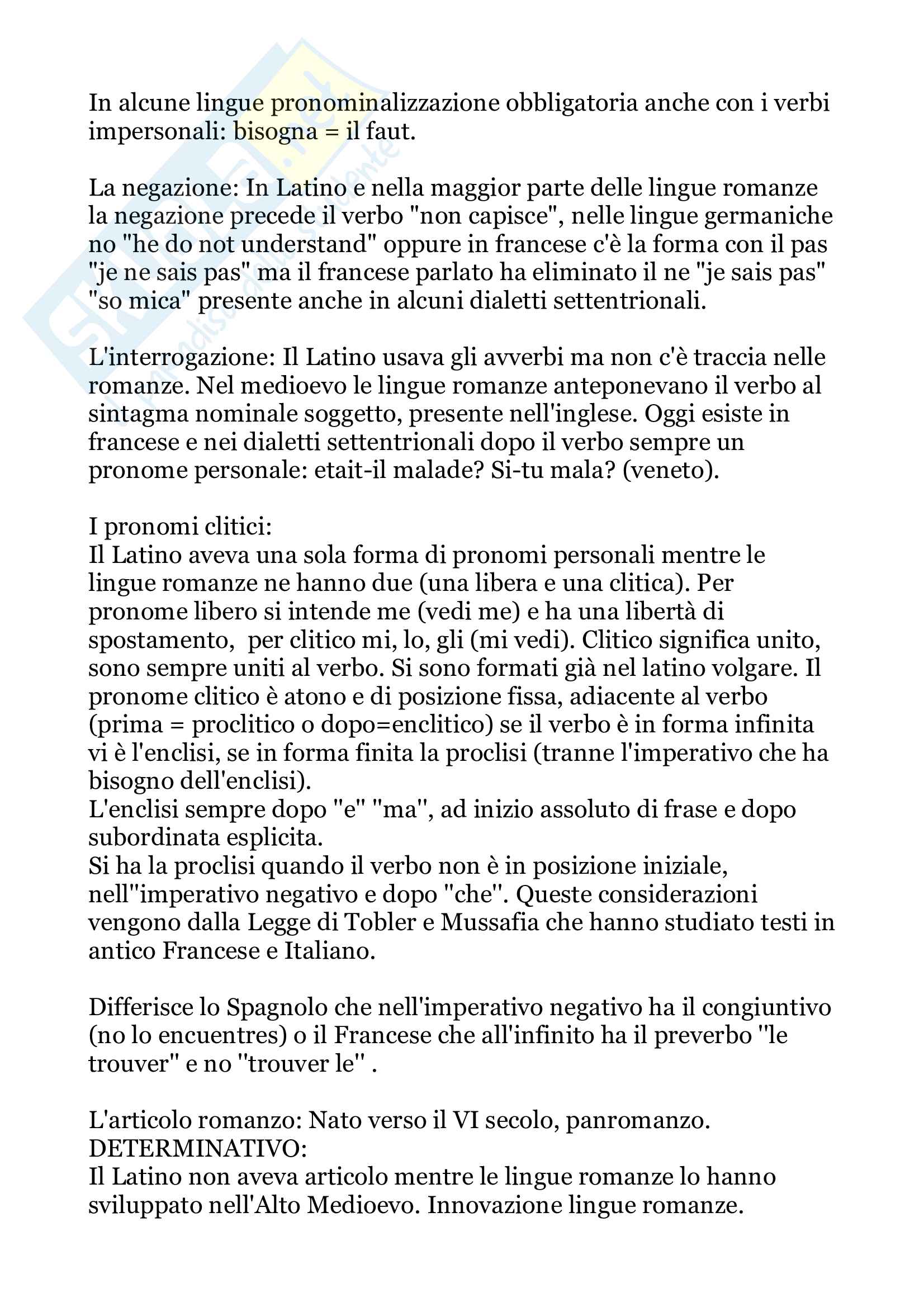 Filologia Romanza - Riassunto modulo A, prof. Marinetti (dettagliato) Pag. 26