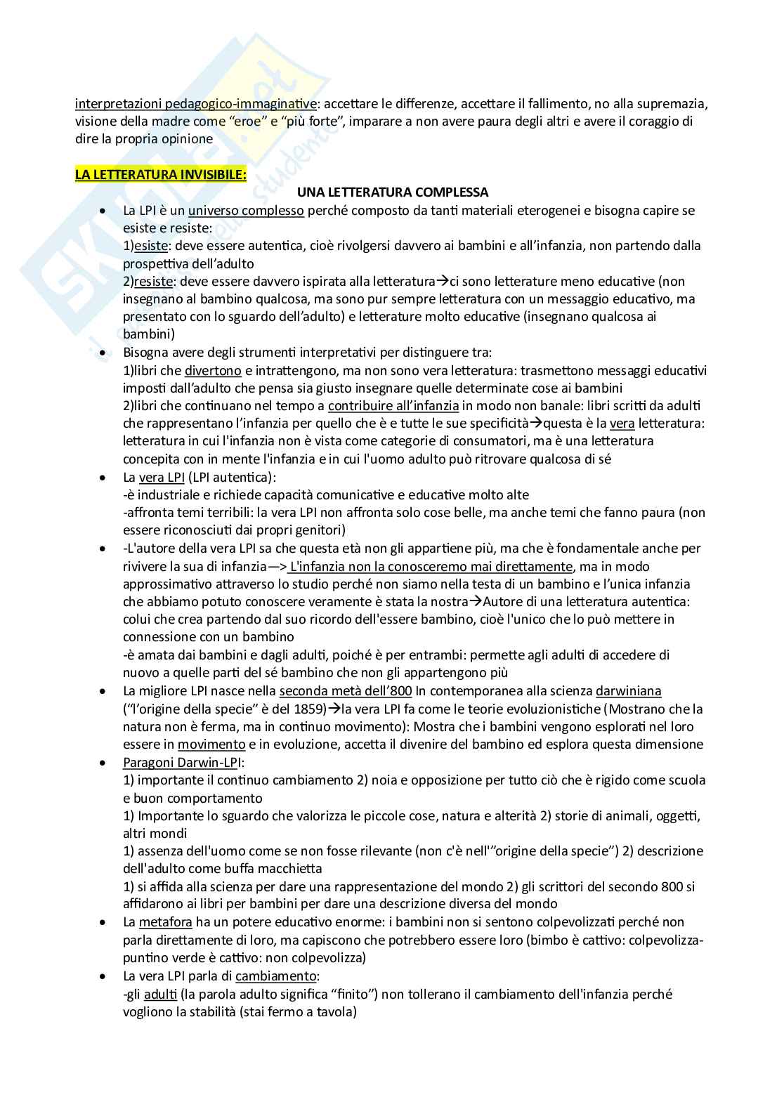 Appunti per l'esame di Letteratura per l'infanzia  Pag. 2