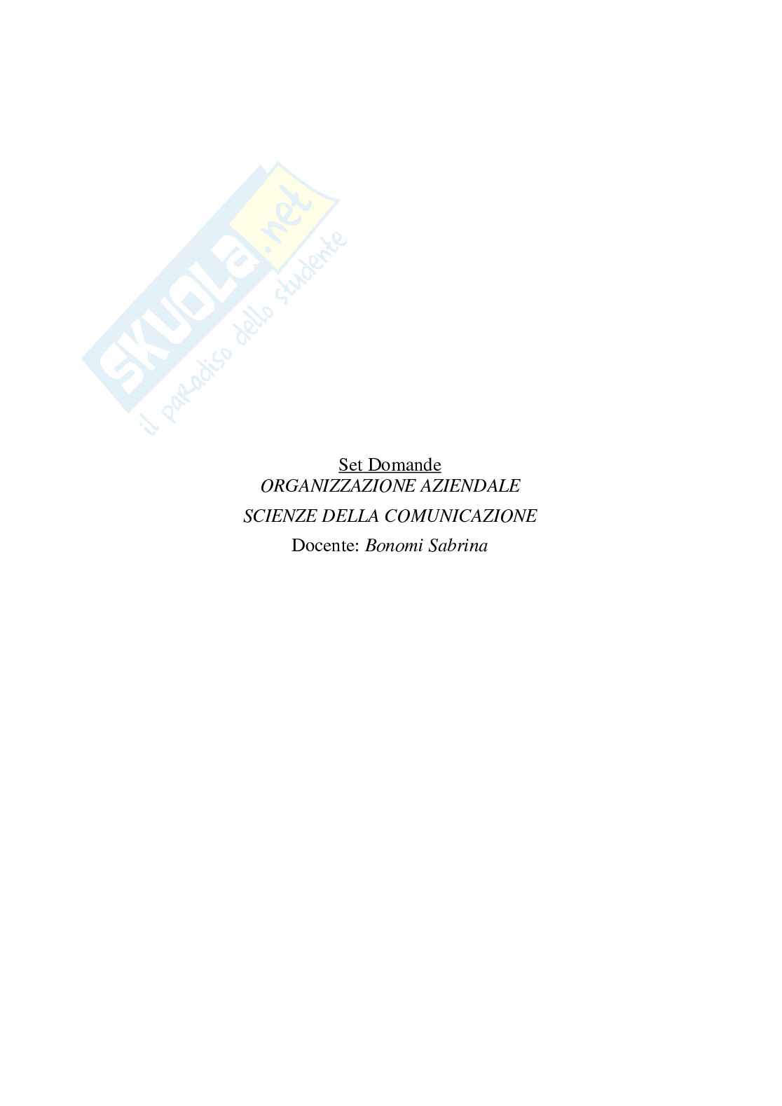 Paniere risposte multiple Organizzazione aziendale - aggiornato (2026) Pag. 2