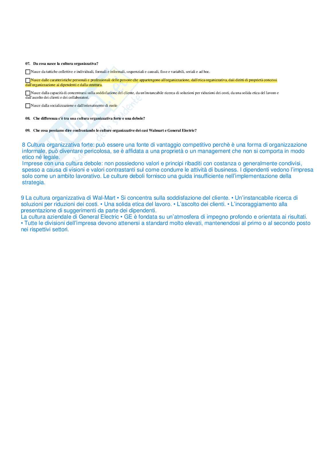 Paniere risposte multiple Organizzazione aziendale - aggiornato (2026) Pag. 31
