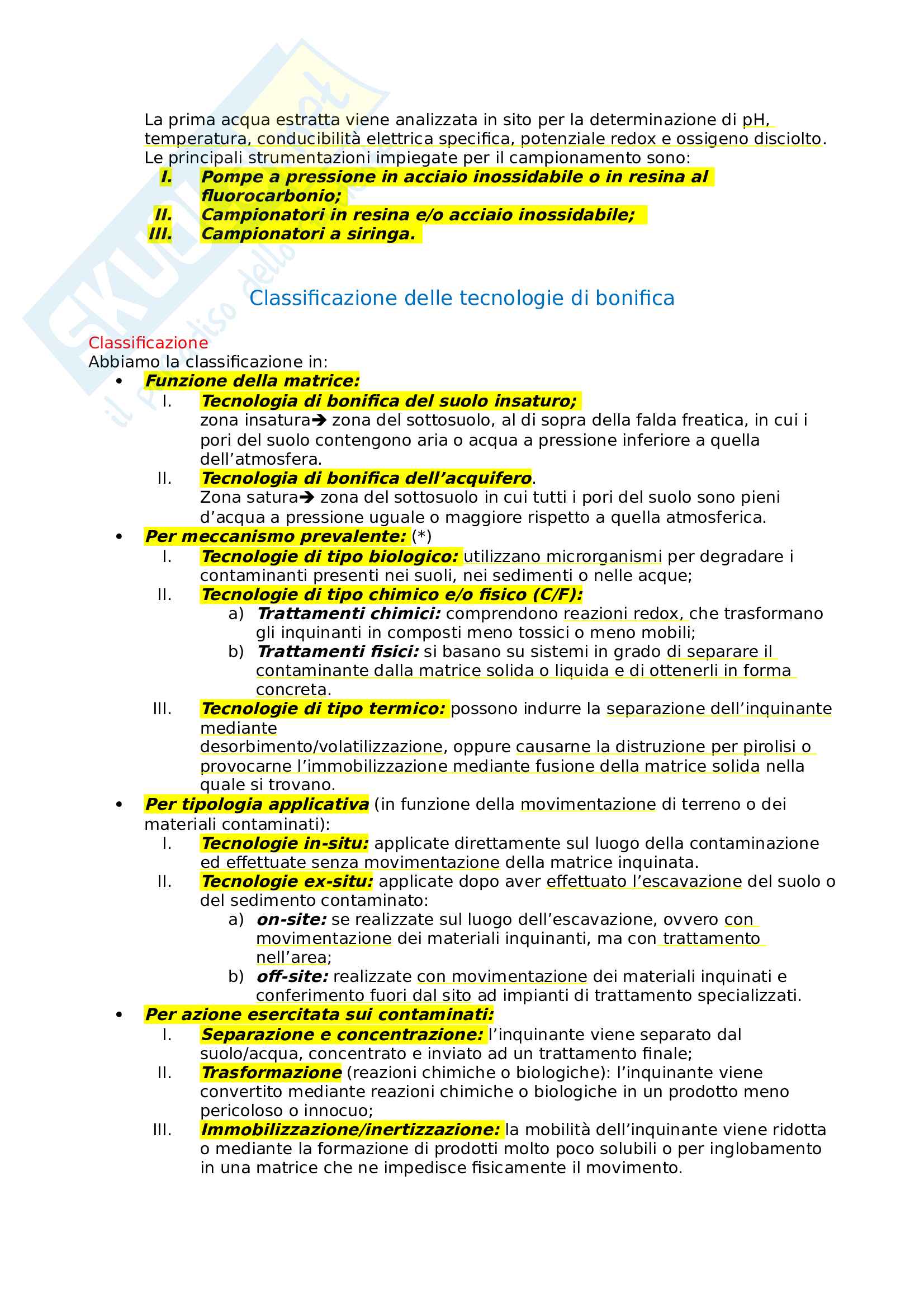Riassunto Bonifiche dei siti contaminati Pag. 36