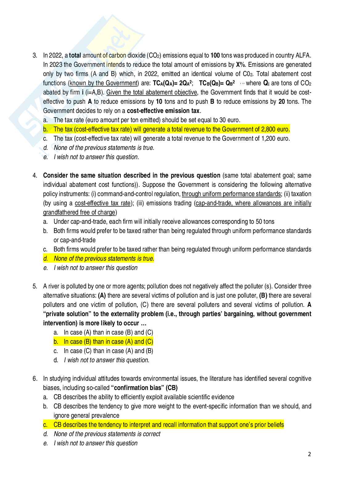 Environmental economics and policy Pag. 2