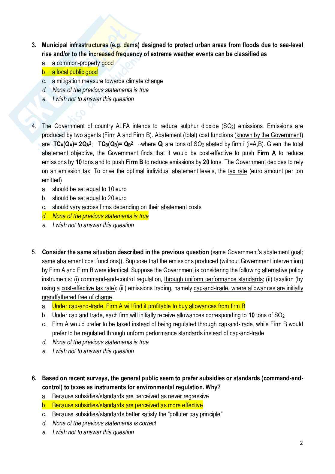 Environmental economics and policy Pag. 6