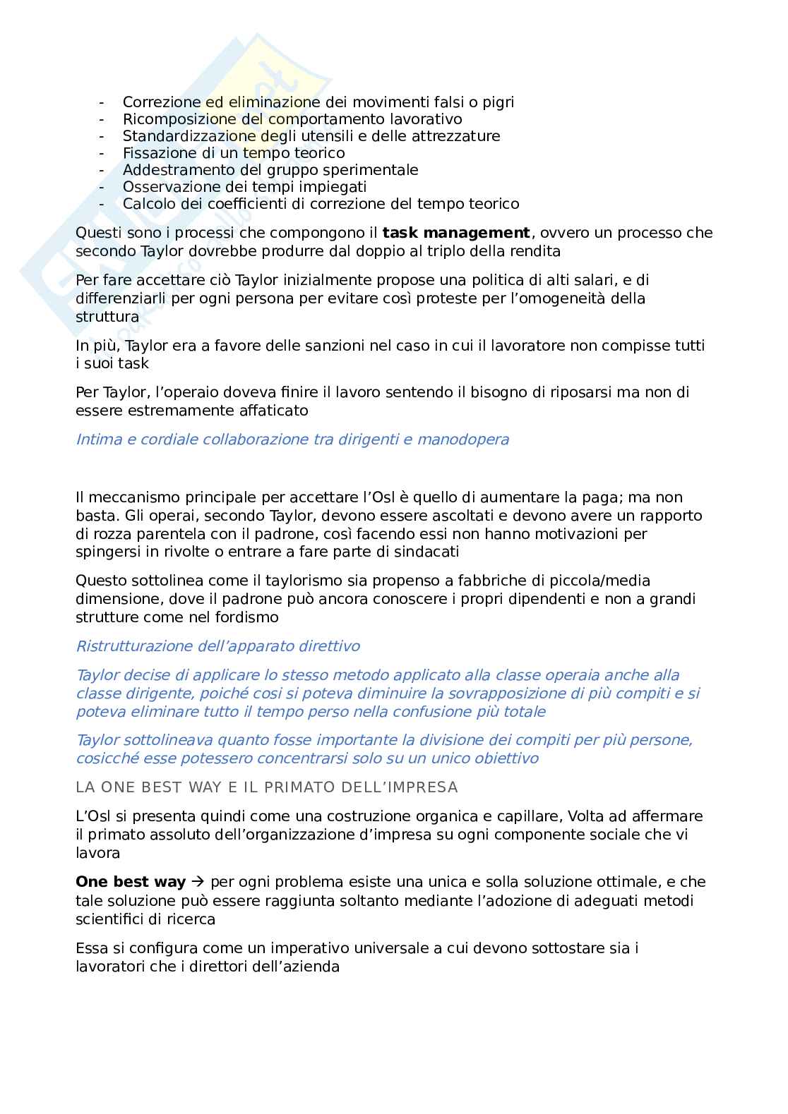 Sociologia del lavoro e dell'organizzazione - Appunti Pag. 6