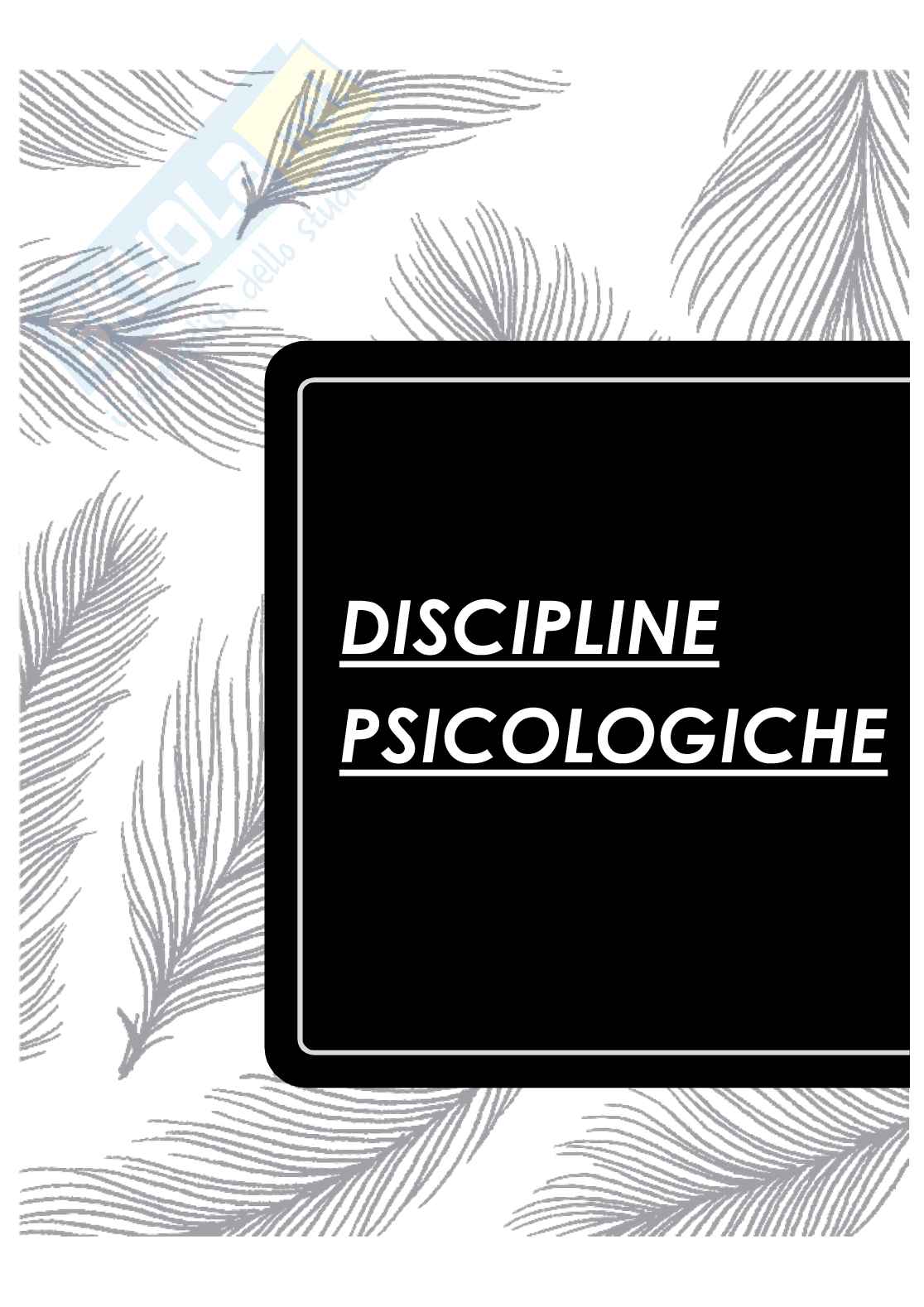 Discipline psicologiche Pag. 1