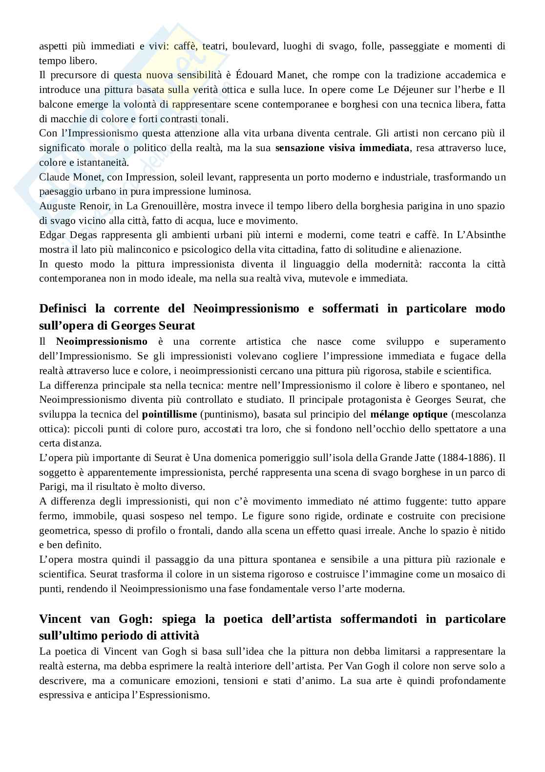 Risposte aperte Storia dell'arte contemporanea b Pag. 2