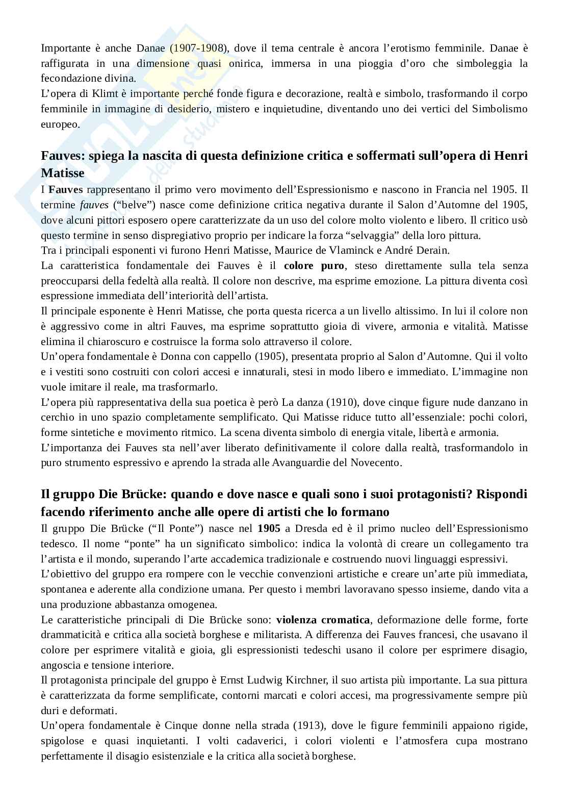 Risposte aperte Storia dell'arte contemporanea b Pag. 6