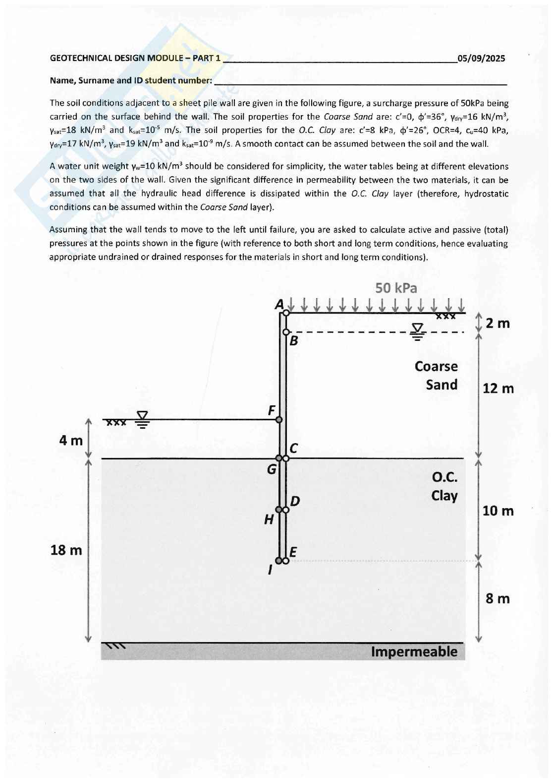 Prova d'esame svolta Progettazione geotecnica e strutturale Pag. 1