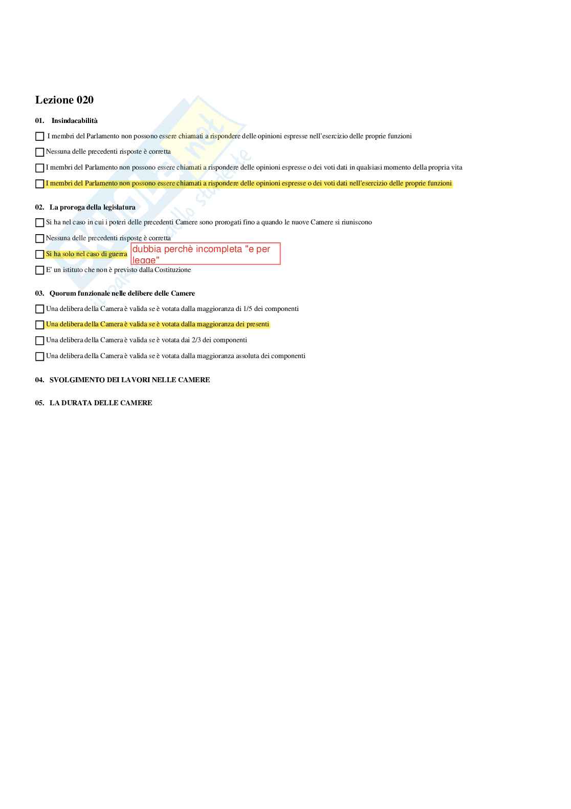 Paniere Istituzione di diritto pubblico - Risposte multiple - aggiornato (2026) Pag. 21