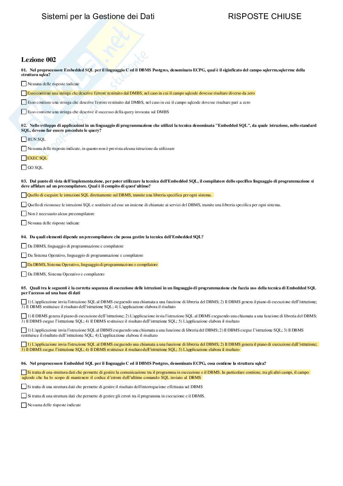 Sistemi per la gestione dei dati - Paniere compilato Pag. 11