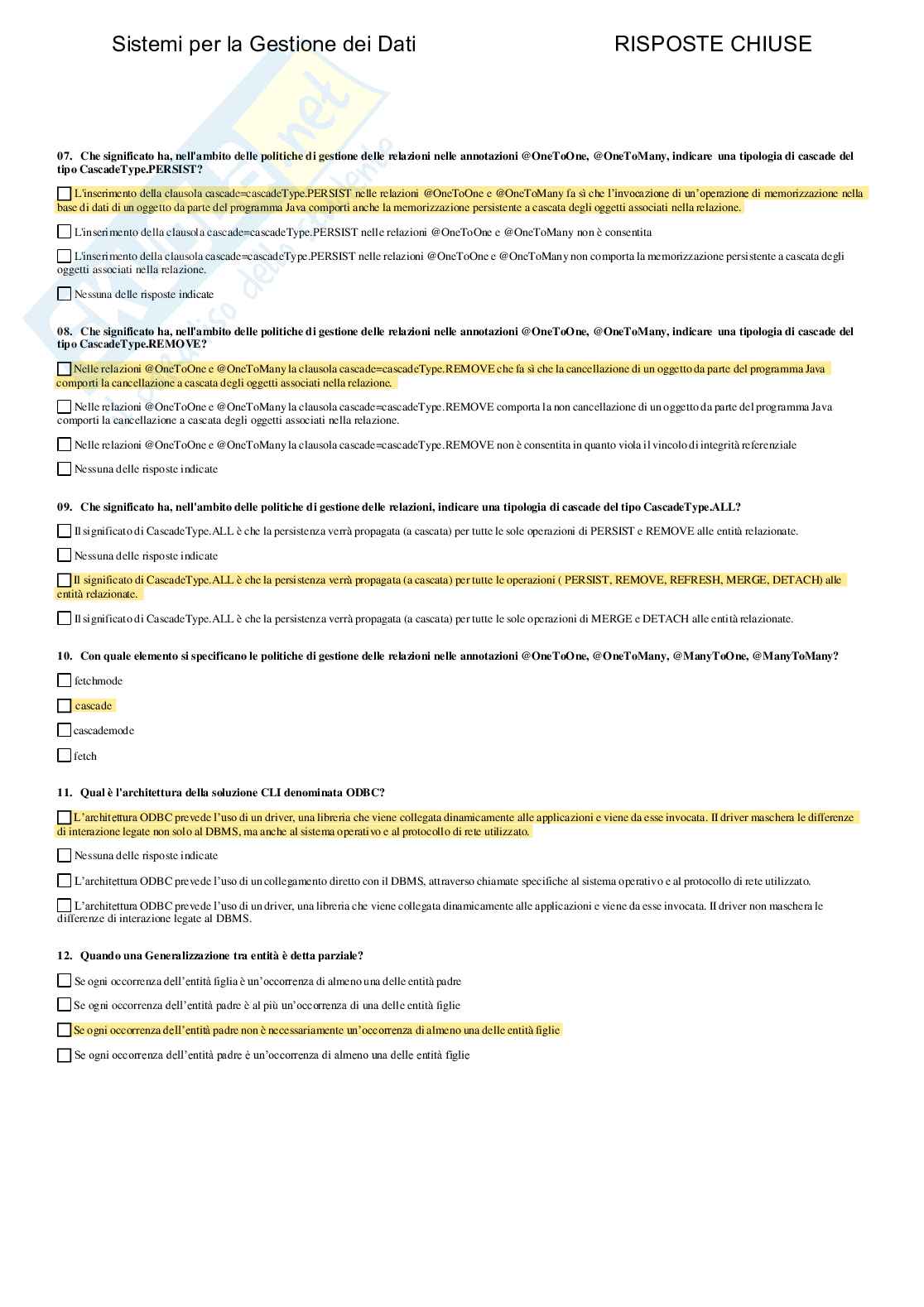 Sistemi per la gestione dei dati - Paniere compilato Pag. 31