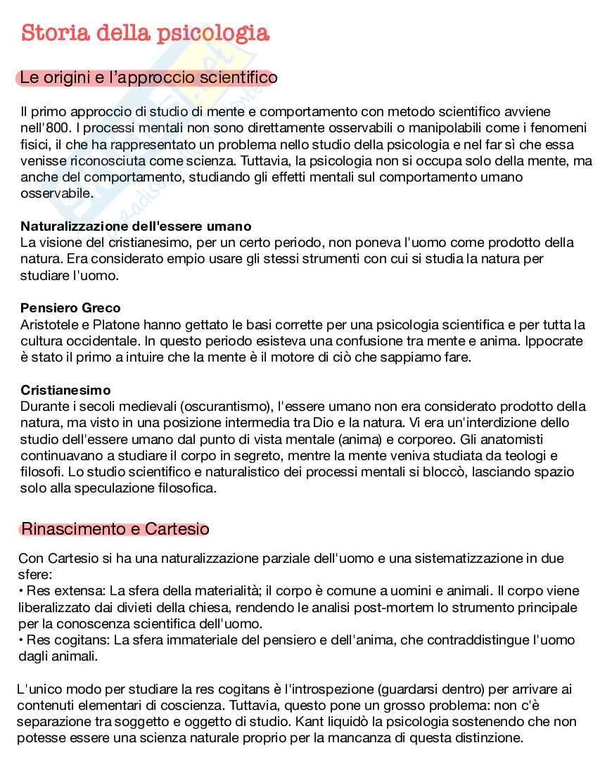 Appunti Completi di Psicologia generale e processi cognitivi Pag. 2