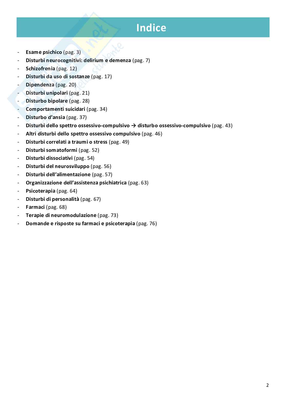 Appunti di Psichiatria del V anno di Medicina a Padova Pag. 2